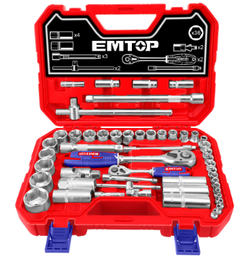 SET RATCHETS 51 PCS 1/4" + 1/2" EMTOP